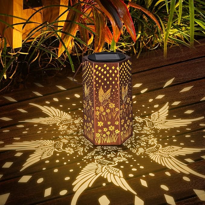 Eandisom Birthday Gifts for Women, 2 Pack Hummingbird Solar Lanterns