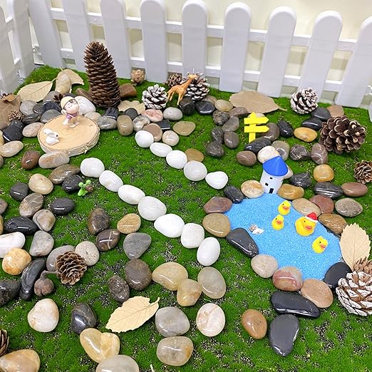 FANTIAN Small Pebbles for Plants, 5 LB Natural Smooth Colorful River Rocks Stones for Plant, Vase Fillers, Aquarium Gravel, Landscaping, DIY Craft Rocks and Outdoor Decorative Stones