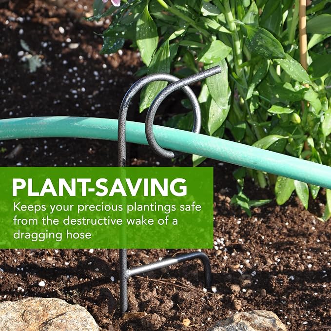 Yard Butler Plant-Saving Hose Guide 3-Pack, IHG-18X3 - Garden Hose Routing Tool for Saving Plants - Prevents Twisting & Drag - Easy Install - Power-Coated Steel - Rust-Resistant