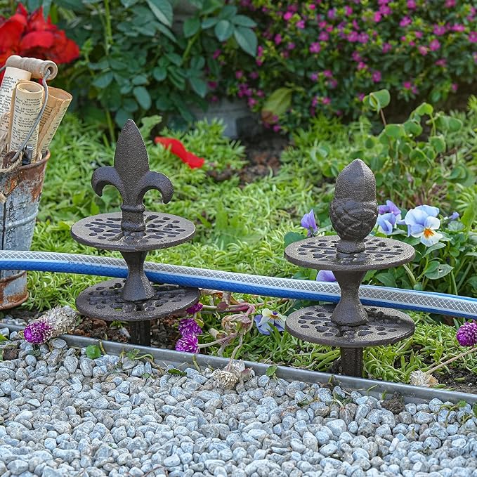 Sungmor Vintage Cast Iron Garden Hose Guide - Heavy Duty Hose Guide Stake for Lawns & Yard,Decoration Stake,Outdoor Water Pipe Decor
