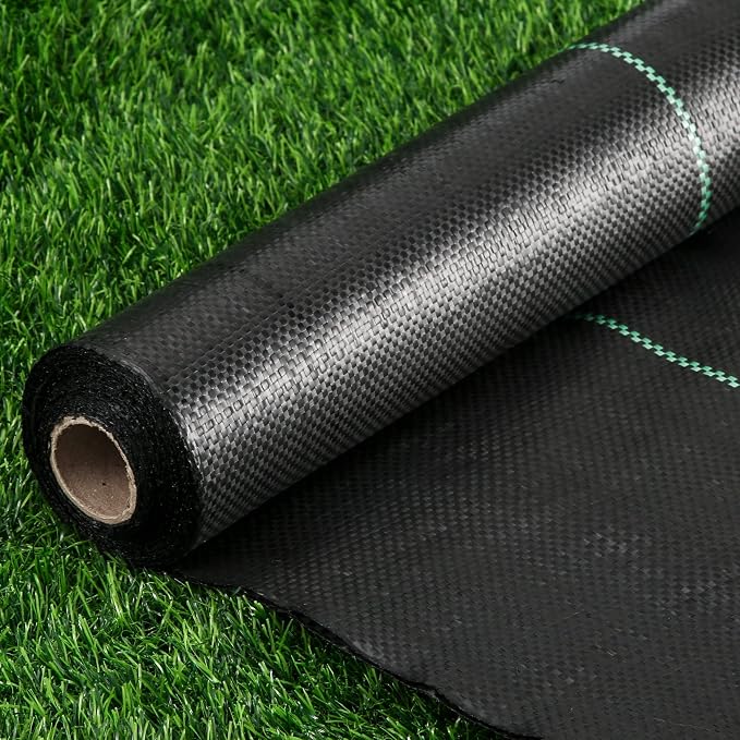 Weed Barrier Landscape Fabric Heavy Duty, 4FT x 300FT Thicken Garden Fabric Weed Mats, Weed Control Garden Cloth, Woven Geotextile Fabric for Garden Beds, Underlayment, Commercial Driveway