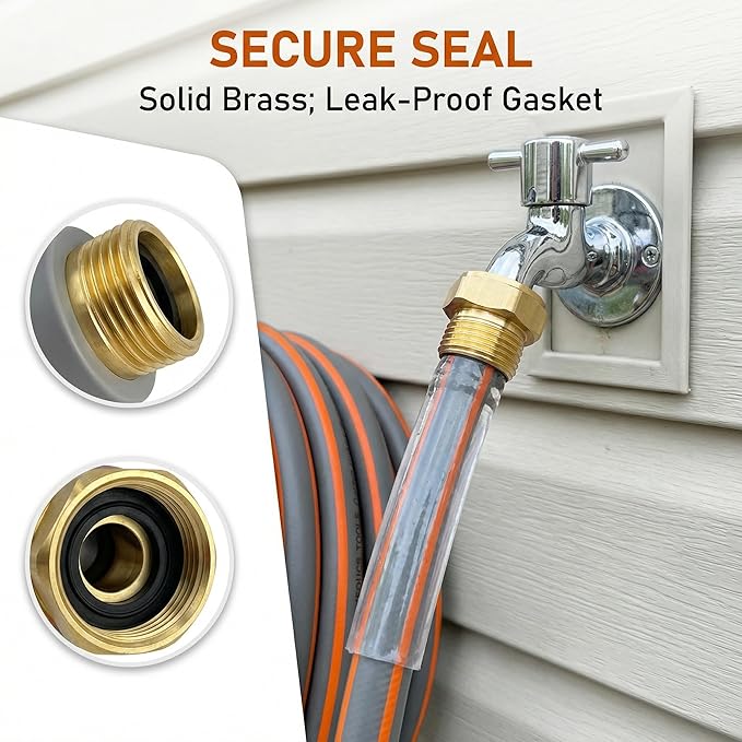 PremiumPro 25FT 5/8" Heavy Duty Reinforced Garden Hose, Large Flow,600 PSI Burst Pressure, Four Layer Hybrid Polymer Anti Kink with 360 Swivel Brass Connectors and handle for yard,washing & irrigation