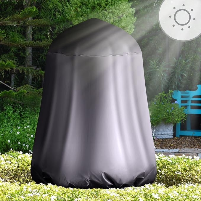 Tatuo Fountain Covers for Winter Waterproof 36"x42" 600d Outdoor Oxford Cloth Garden Fountain Statue Protective Cover with Drawstring for Outdoor Garden Statue(Gray)