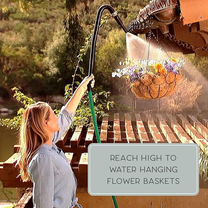 Bernini FlexEnd Garden Wand, Flexible Hose Sprayer with Fireman Nozzle for Versatile Watering and Cleaning - 31" Reach, Purple