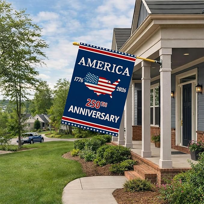 250 Anniversary Usa Garden Flags for Outside, 250 Anniversary USA Flag 1776-2026 Yard Sign 4th of July Decorations Patriotic Freedom Banner Double-Sided Waterproof Flag House Flag 28x40 Inch 250 Year American Flag