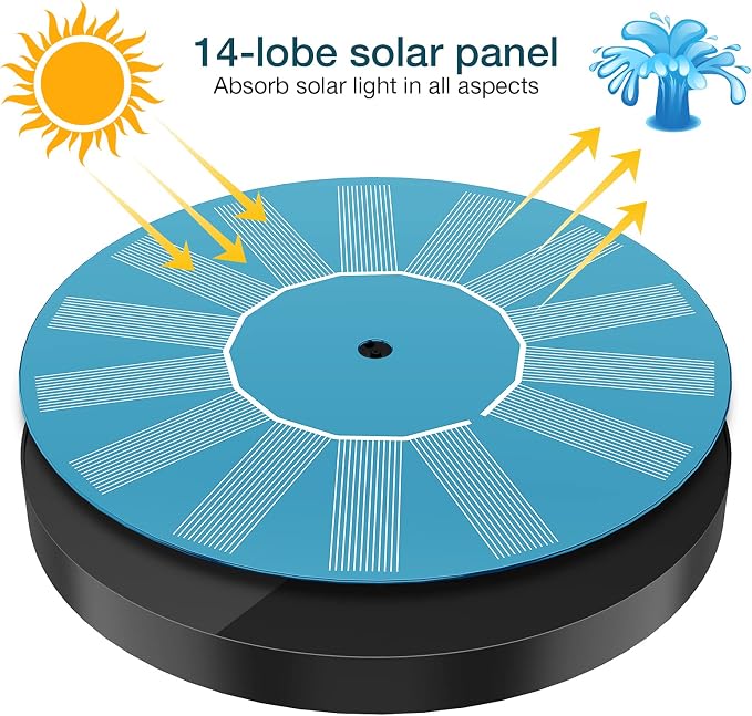 AISITIN 2 x 1.5 W DIY Solar Powered Garden Fountain with 6 Nozzles Effects for Ponds, Bird Bath, Aquarium, Garden Fountain