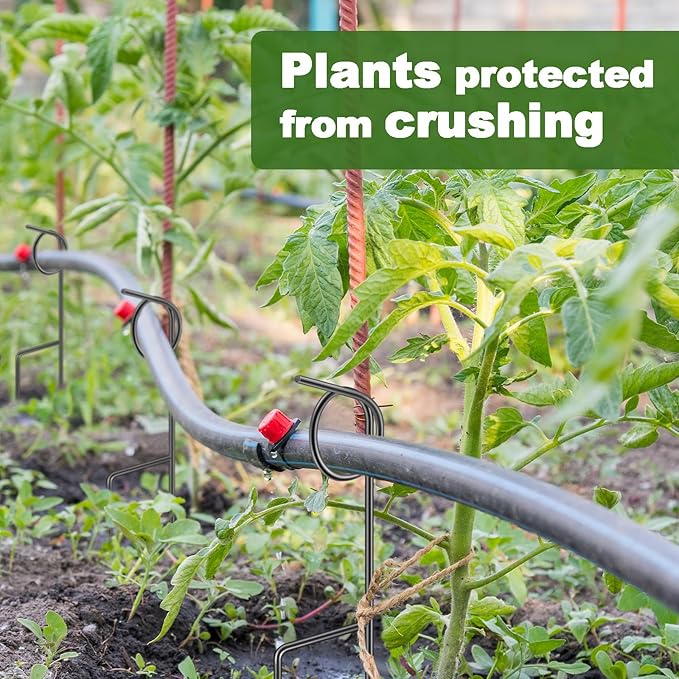 Teenyyou 3 Pcs Plant Protection Hose Guide 17.5 Inch Heavy Duty Metal Garden Stakes Plant Saving Water Hose Holder Lawn & Garden Watering Equipment 360 Degree Rotation for Yard Lawn
