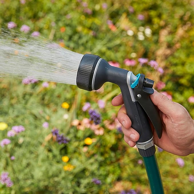 Gilmour Medium Duty Garden Hose Nozzle with 7 Adjustable Spray Patterns, Water Hose Nozzle for Watering Garden or Lawn, Black
