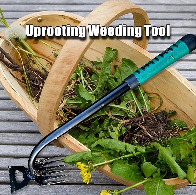 Weed Puller Tool-2Pcs Gardening Hand Weeder Tools, 2026 New Weeding Artifact Uprooting Weeding Tool, Manganese Steel Weed Removal TooL, 6 Teethes Dual Purpose Manual Weed Pulling Tool for Yard Gardenl