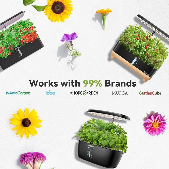 Wild Flower Seed Hydroponic Pod Kit Compatible with Aerogarden, Ahopegarden, Letpot, 7 Pods with Variety Seeds(Blush Hibiscus, Coneflower, Dahlia, Viola, Lavender, French Marigold, Snapdragon)