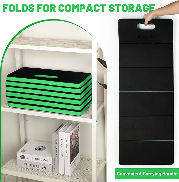 Foldable Mechanic Mat Kneeling Pad, 1.2" Extra Thick Density EVA Foam Portable 5-Fold Kneeling Mat, 47" x 18" for Working under Car, Gardening, Yardwork, Workshop Repairing, Camping