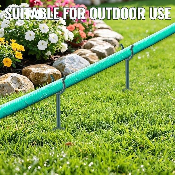 12 Pcs Garden Hose Guide Holder Garden Guard Brackets Bulk Outdoor Guide Stakes High Toughness Plastic Support Nails for Preventing Hose Tangles and Protecting Plants