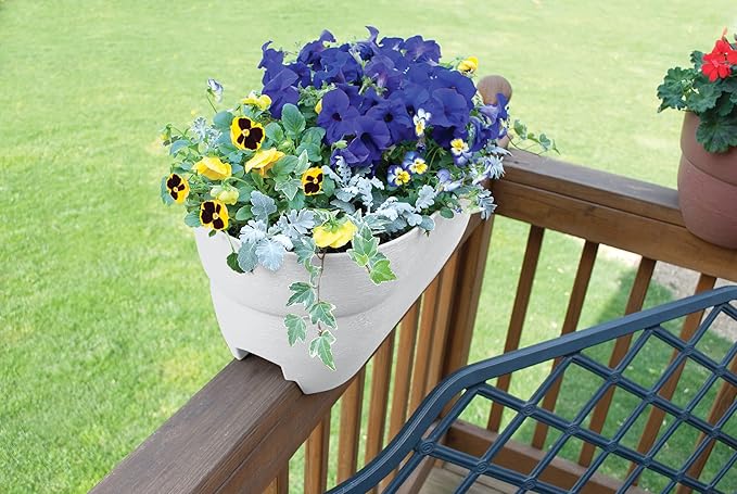 Emsco Group Rail Planter, White