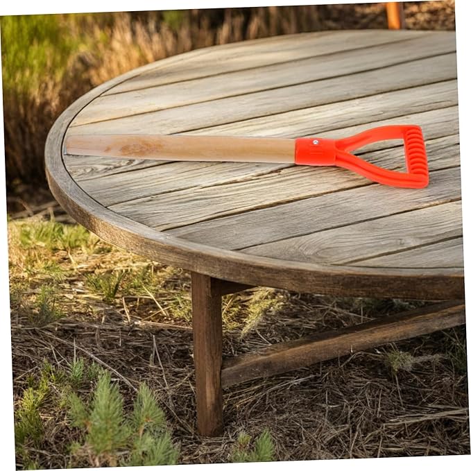 Mikikit Garden Fork Replacement Handle D Shaped Durable Wooden Shovel Grip with Nonslip Surface for Comfortable Digging and Secure Control in Heavy Soil