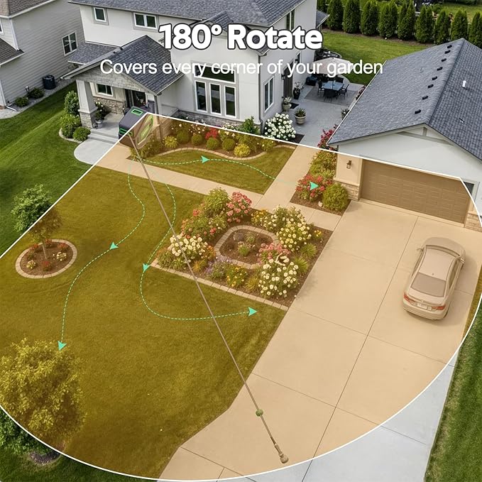 Retractable Garden Hose Reel, 1/2 in x 100 ft Wall Mounted Auto Rewind Hose Reel & Lock Any Length, 180° Swivel Bracket, Slow Return System, Brass Connector for Garden Watering, Car Washing