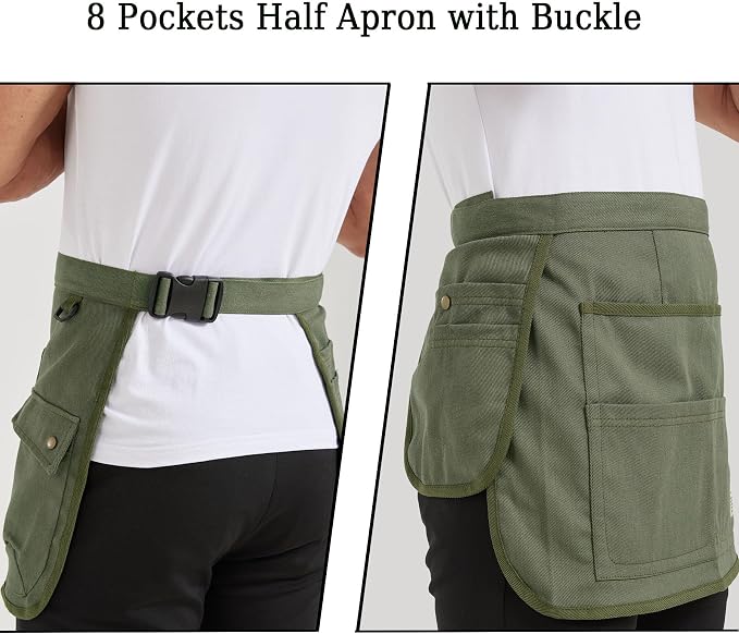 Nanxson Tool Apron Half Canvas Apron With Muti-Pockets for Home Garden Painting Crafting Woodworking CFG003