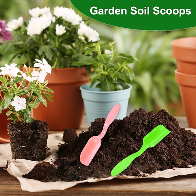 M METERXITY 10-Pack Mini Gardening Shovel Spoons, Plastic Garden Soil Scoops for Cultivation Digging Transplanting/Flower Planting/Plant Succulent, Colorful Small Gardening Tools [Multicolor]