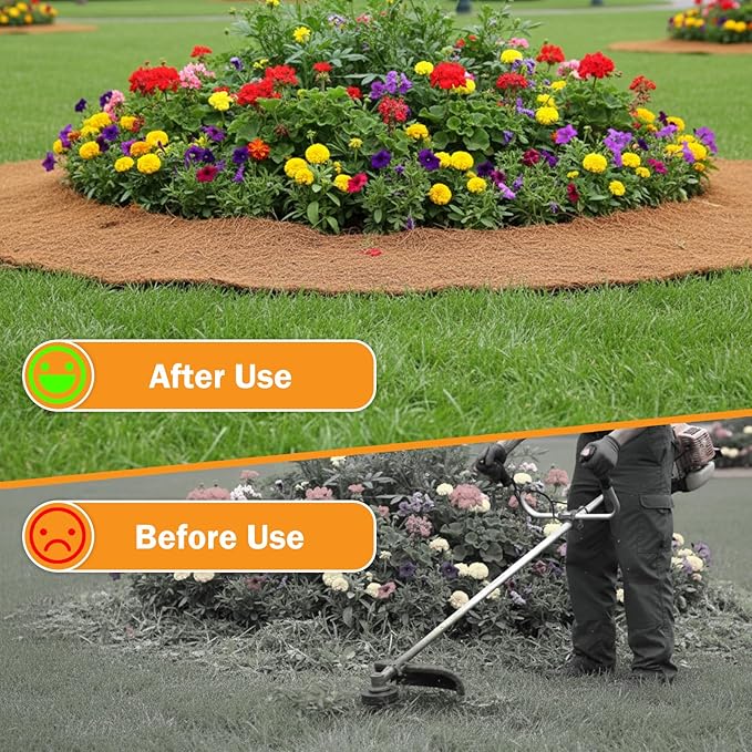 Coco Coir Mulch for Landscaping, 16x80 Inch Coconut Fiber Grass Seed Mat Roll, Coco Liners for Planters and Pet Pad, Plant Covers from Animal Dirt and Tree Protectors