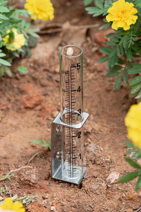 5" Capacity Rain Gauge Glass Replacement Tube for Yard Garden Outdoor (Set of 2)