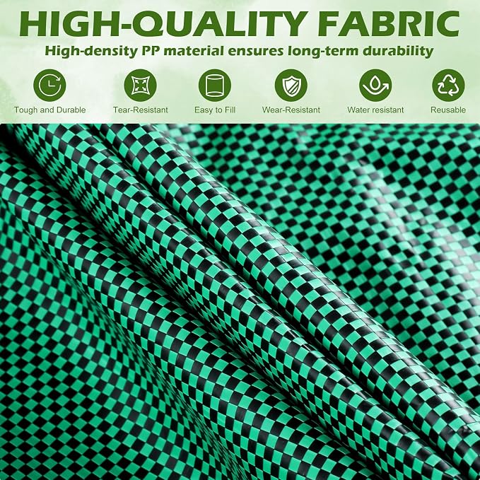 63 Gallons Lawn and Leaf Bags,Reusable Yard Waste Bags with Gardening Gloves,Heavy Duty Garden Bags with 4 Handles for Lawn Care, Camping & Recycling(3 Pack）