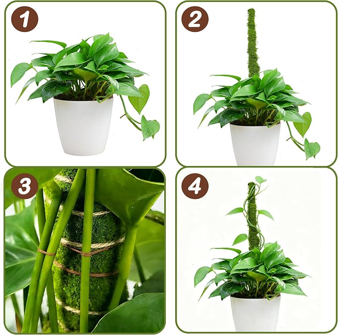 47.24 Inch Moss Pole, Bendable Moss Pole Plant Support, Tall Moss Poles for Climbing Plants Indoor DIY, Coco Coir Plant Pole Moss Plant Stick Support Stake Kit for Potted Plants, Pothos, Philodendron
