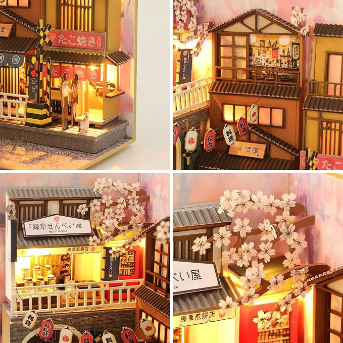 Roroom DIY Miniature Doll House with Furniture Dollhouse Kit for Adults and Teens,Booknook Tiny House Bookshelf Decor Mini 3D Wooden Puzzle, Gifts for Family, Friends (M2211)