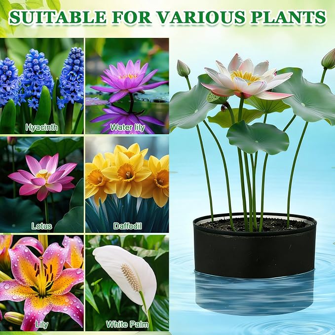 4 Pcs Large Aquatic Pond Planting Bags 12 x 16 Inch Reusable Fabric Pond Plant Pots 10 Gallon Breathable Aquatic Plant Basket Grow Bags for Bog Plants Water Lily Lotus Garden
