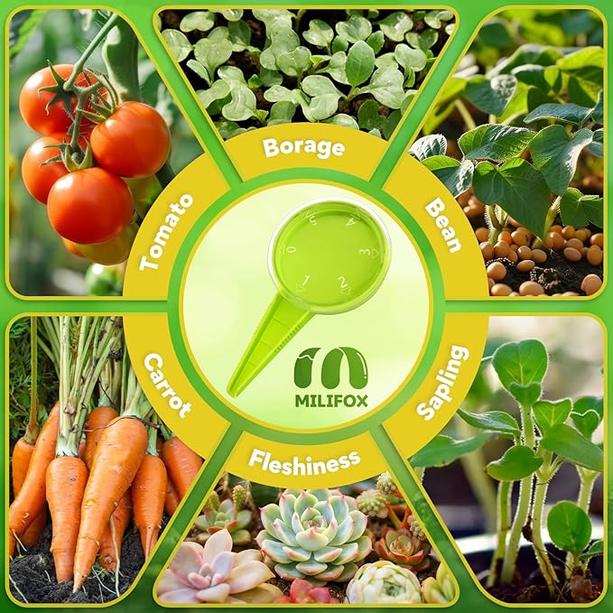 2 Pack Seed Dispenser, Adjustable Hand Seeder with 5 Hole Size 0.12"-0.39" & Storage Setting, Lightweight Mini Seed Spreader for Flowers Vegetables Seedling Tray