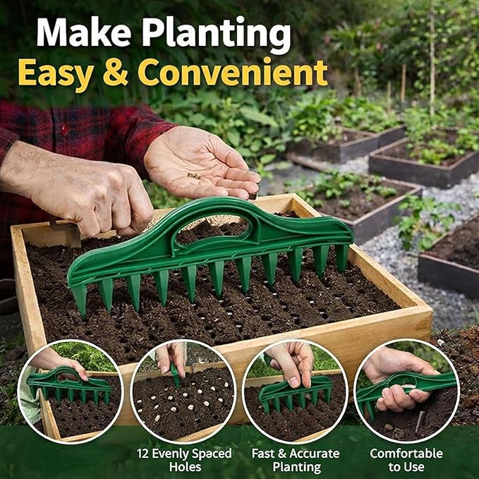 Professional Garden Dibber, Seed Spacing Tool, Multifunctional Soil Spacer for Planting Seeds, Easy Seed Placement, Portable Gardening Essential for Vegetables & Flowers (1PC)