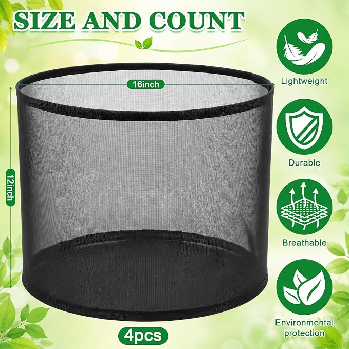 4 Pcs Large Aquatic Pond Planting Bags 12 x 16 Inch Reusable Fabric Pond Plant Pots 10 Gallon Breathable Aquatic Plant Basket Grow Bags for Bog Plants Water Lily Lotus Garden