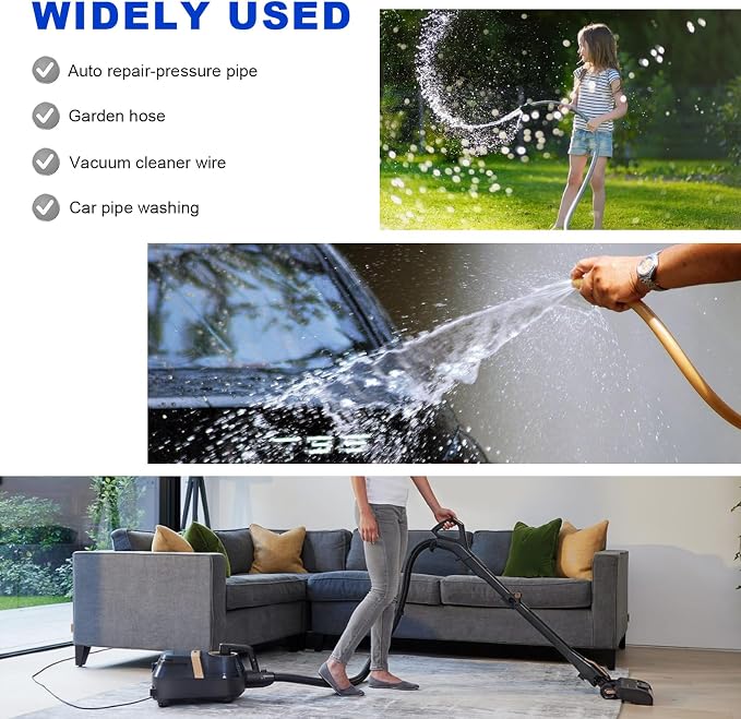 4 PCS Car Hose Guide, Plastic Detailing Tire Hose Roller Preventing Stucking & Snagging Under Tires, Wheel Rolling System Tool Washer Hoses Guide for Car Truck SUV RV ATV (Black)