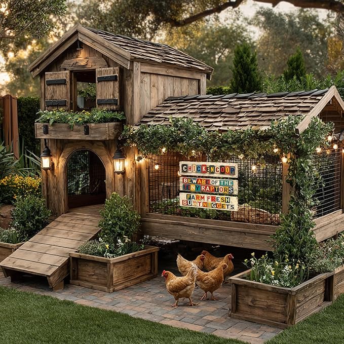 Chicken Coop Sign Farm Kitchen Wall Art Decor Chicken Coop Signs for Outside Vintage Chicken Coops Metal Tin Signs Outdoor Yard Decorations Chickens Lover Gifts Chicken Coop Accessories 16x4 Inch