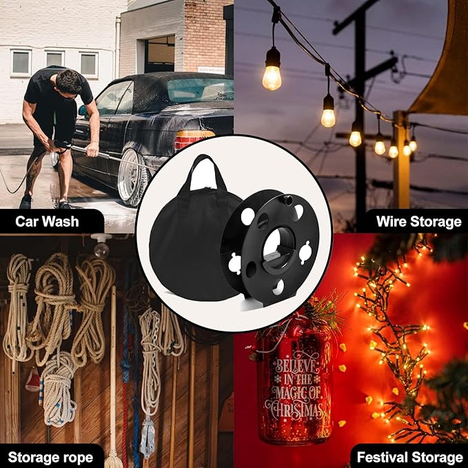 Portable Heavy Duty Cord Storage Reel 1 Pack Easy to Use with Center Rotating Handle 100 Feet for Outdoor Activities