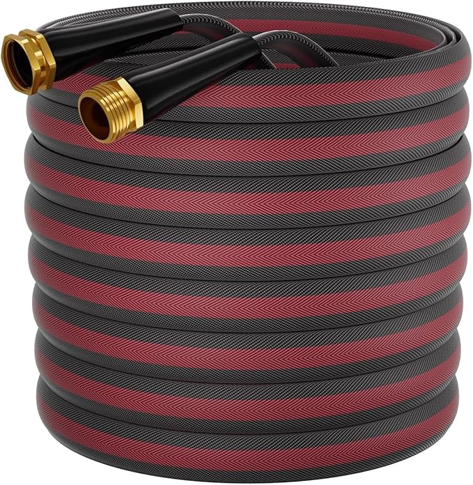 100FT Non-Expanding Garden Hose, Lightweight & Kink-Free, Flexible Heavy Duty Water Hose for Lawn, Yard, Car Washing