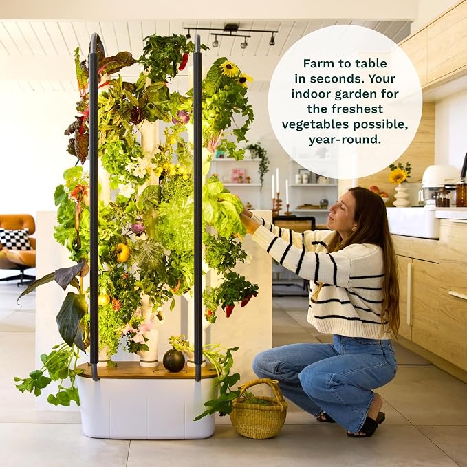 Gardyn Home 4 Vertical Hydroponics Growing System Kit - 30 Non-GMO Plants, Herbs, Vegetables - Smart Garden Hydroponic Herb Garden Planter Indoor Kit - Indoor Gardening System w/LED Grow Lights