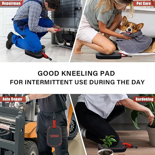 KUNN Small Kneeling Pad 9"X6.5"X1" Mini Foam Kneeing Pad with 360°Hook Heavy-Duty NBR Foam Portable Knee Mat for Working on Floors for Gardeners Plumbers Mechanics Electricians