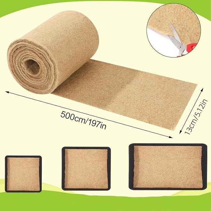 1Roll 10" X 197" Hydroponic Grow Pads, Jute Seed Sprouting Mat, Microgreens Growing Kit, Indoor Organic Production for Wheatgrass Sprouts Starter Tray (5" X 197")