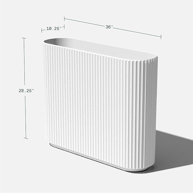 Veradek Demi Series Span Planter for Front Porch, Patio, Backyard | Durable Plastic-Stone Composite Material | Modern Décor for Shrubs, Flowers