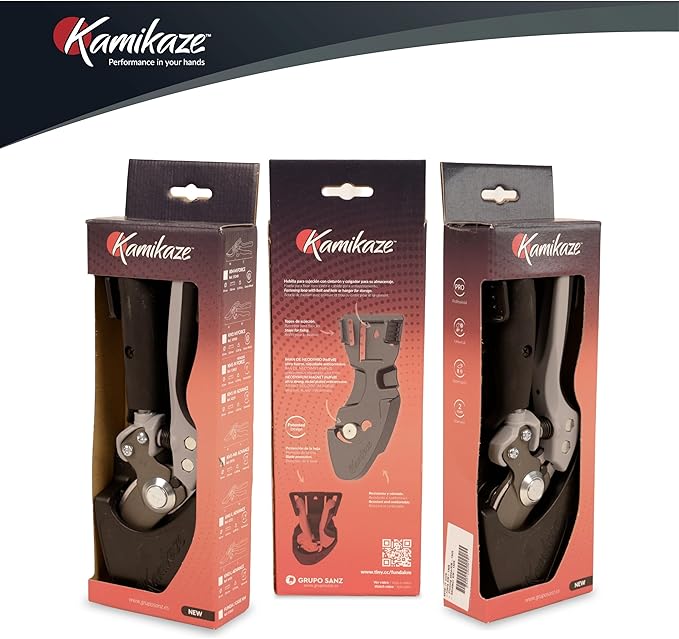 KAMIKAZE Heavy-Duty Professional Pruning Shears for Gardening, Ergonomic Comfort Handle, SK5 High-Carbon Steel Bypass Blade, Cuts Branches Up to 1 Inch, Garden Clippers for Tree and Shrub Trimming