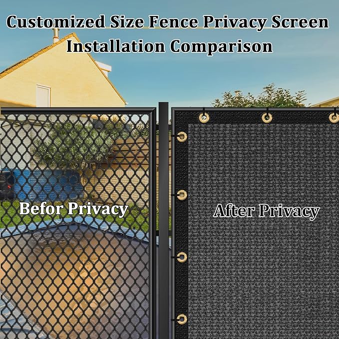 Shade&Beyond 8'x30' Dark Grey Privacy Screen Fence Cover 170 GSM Fencing Mesh Fence Panel for Wall Garden Yard Backyard Indoor Outdoor Home Decoration