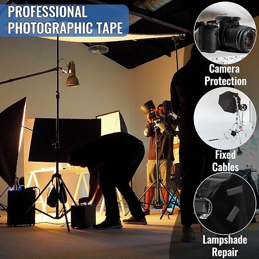 New Upgrade Gaffer Tape Bulk 4 Pack, 11 Mil Industrial Grade Gaffer Tape, 4’’ x 30 Yards, Strong Adhesion, Easily Remove No Residue, Professional Matte Finish No Reflection, Black Cloth Tape for Stage