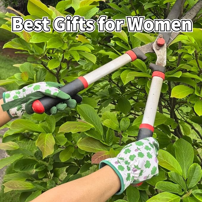 Gardening Gloves,Women Yard Work Garden Glove,Gifts | Thorn Proof,Puncture Resistant,Touchscreen,Gift,Leather,Spandex