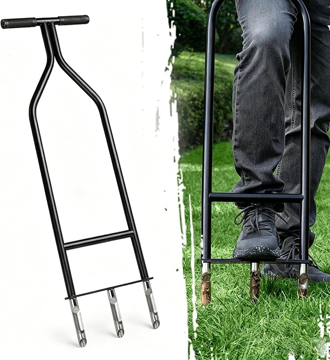 Lawn Aerator Tool, Heavy Duty Core Aerator | Sturdy Yard Aerator, clog free lawn aerator,Ergonomic design does not collide with knees,core lawn aerator 5.12 inches deep