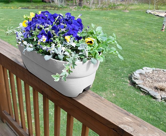 Emsco Group Rail Planter, White
