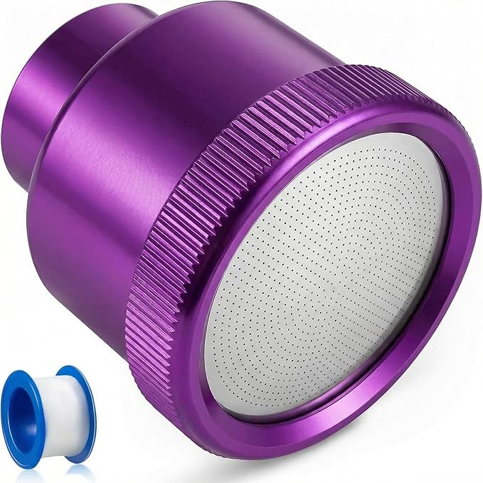 Dreyoo 1 Pack Water Nozzle with 3000 Tiny Holes, 3/4'' Aluminium Alloy Garden Hose Shower Head with PTFE Thread Seal Tape for Outdoor Watering Flowers, Plants, Greenhouse, Nurseryman (2.36'',Purple)