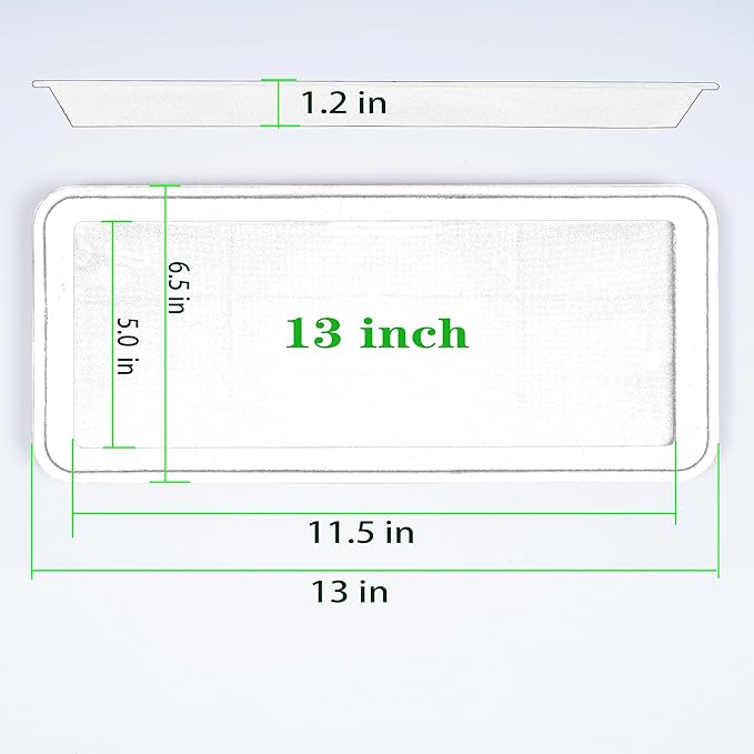 VUWEZ 2 Pack Plastic Plant Saucer, Rectangular, Indoors Outdoor, Water Drip Tray for Flower Pot, Windowsill (6.5 X 13 Inch, Black)