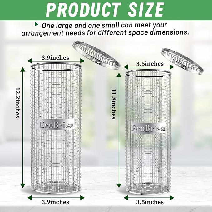 2pack Underground Worm Composting Bin, Metal Compost Bin for Recycling Kitchen Food Waste, Outdoor Worm Compost Bin with Holes and Lid Use in Outdoor Garden Vegetable Patch Backyard