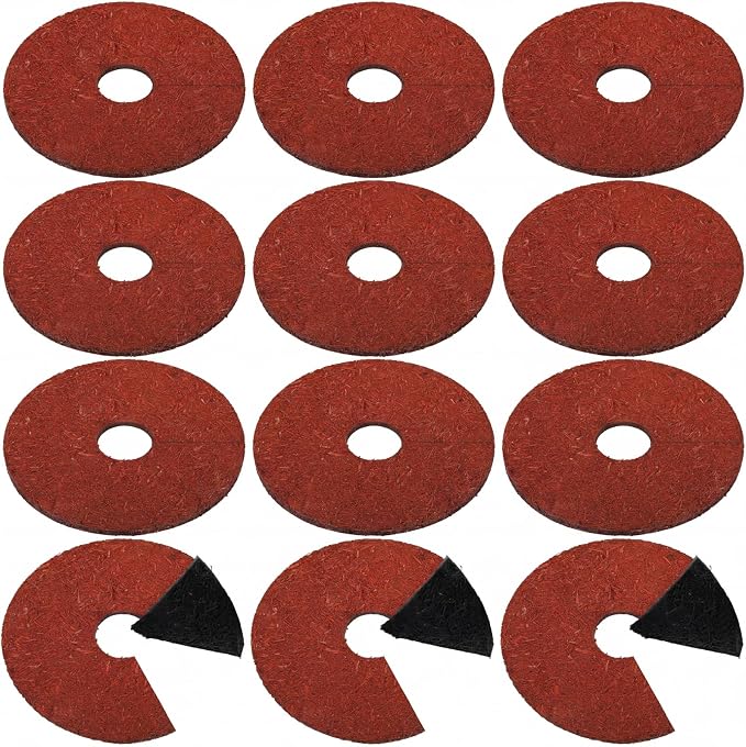 Peryiter Double Side Rubber Mulch Tree Ring, Heavy Duty Rubber Mulch Mat, Tree Root Protector Mat Reversible Round Root Ring Weed Barrier for Prevent Animal Dig (12 Pcs,Red)