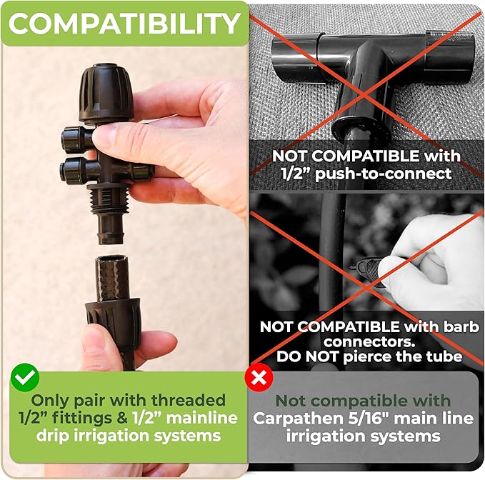 Carpathen 50 FT 1/2 Irrigation Tubing Mainline - Flexible Drip Irrigation Tubing Perfect for Push-To-Connect Garden Irrigation System, or as Blank Distribution Hose for Any Gardening Project