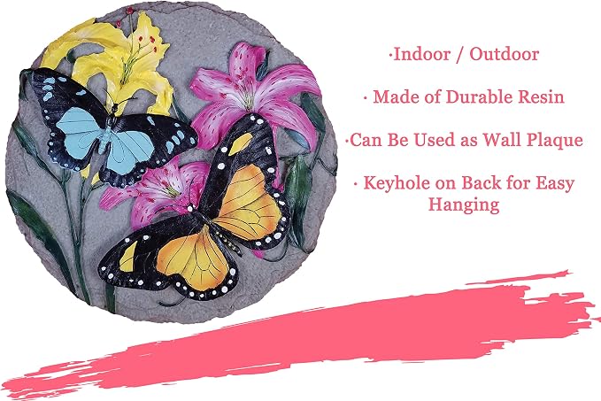 Spoontiques - Garden Décor - Butterfly Stepping Stone - Decorative Stone For Garden